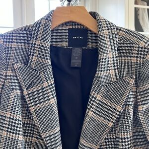 Smythe Black and Cream Plaid Blazer